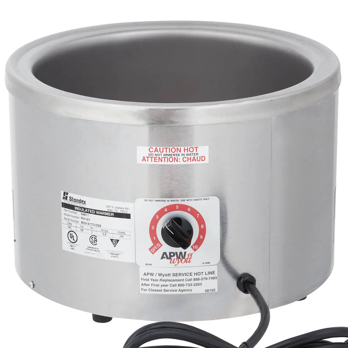 APW Wyott RW-2V Countertop Food Pan Warmer, 11 qt. Capacity