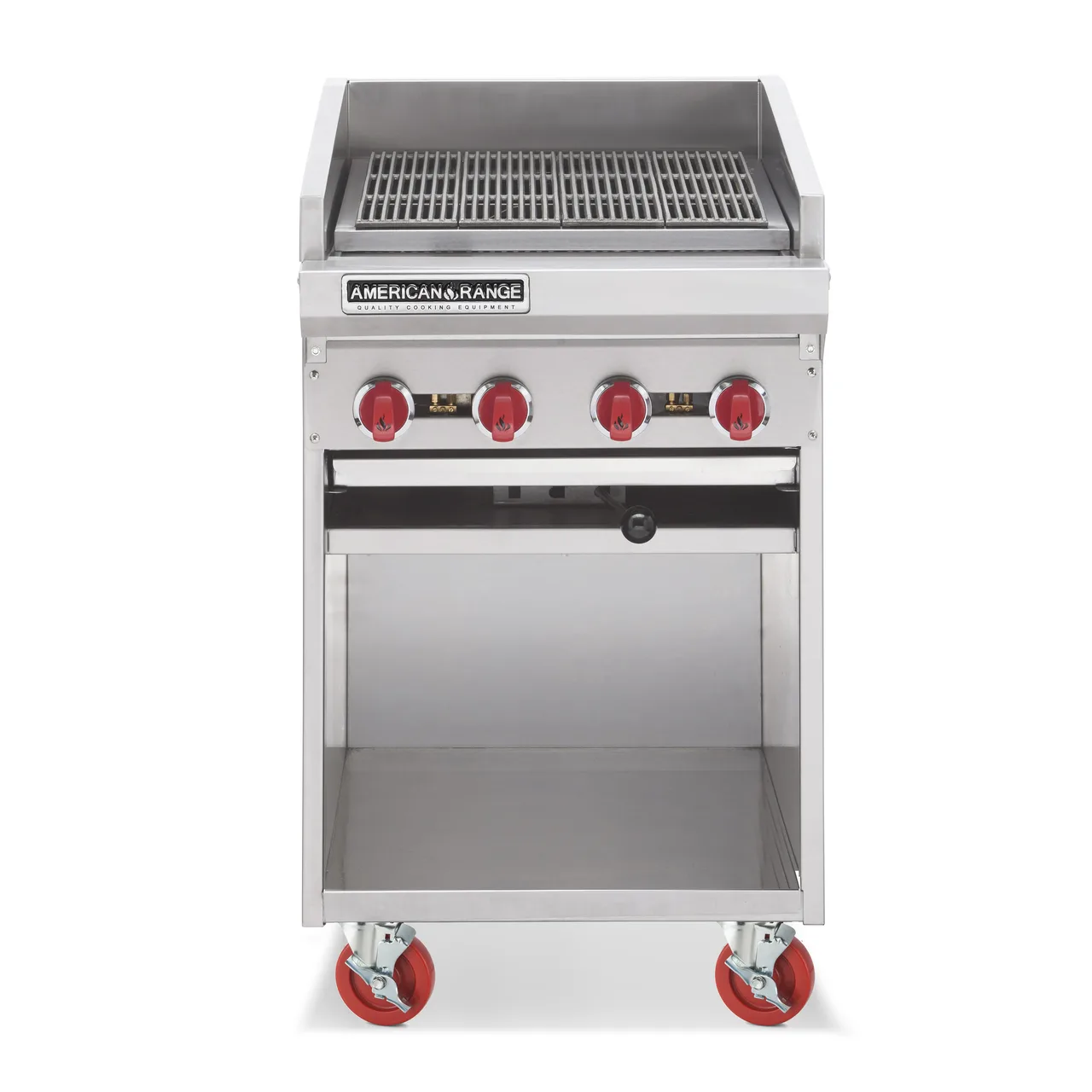 American Range ADJF-24 24" Floor Model Gas Radiant Charbroiler w/ (4) Burners, 80.000 BTU