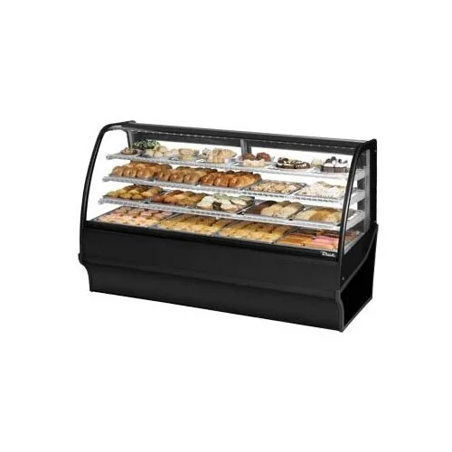 True TDM-DC-77-GE/GE-S-S 77" Curved Glass / Glass End Dry Bakery Merchandiser Case