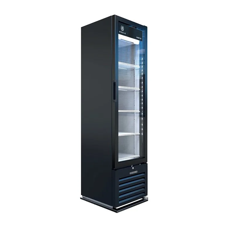 Beverage Air MT08-1H6B 18" One Glass Door Marketeer Merchandiser in Black, 7.69 cu. ft.