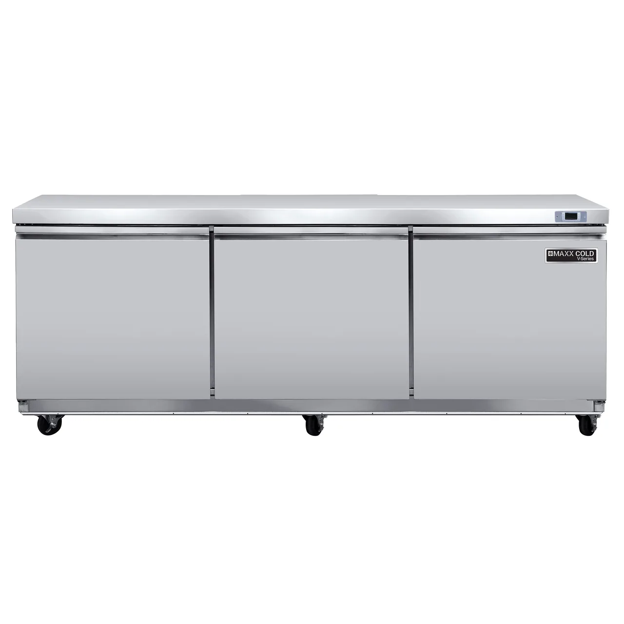 Maxx Cold MVR72UHC 72" 3-Solid Door Undercounter Refrigerator, Stainless Steel, 21.8 cu. ft.