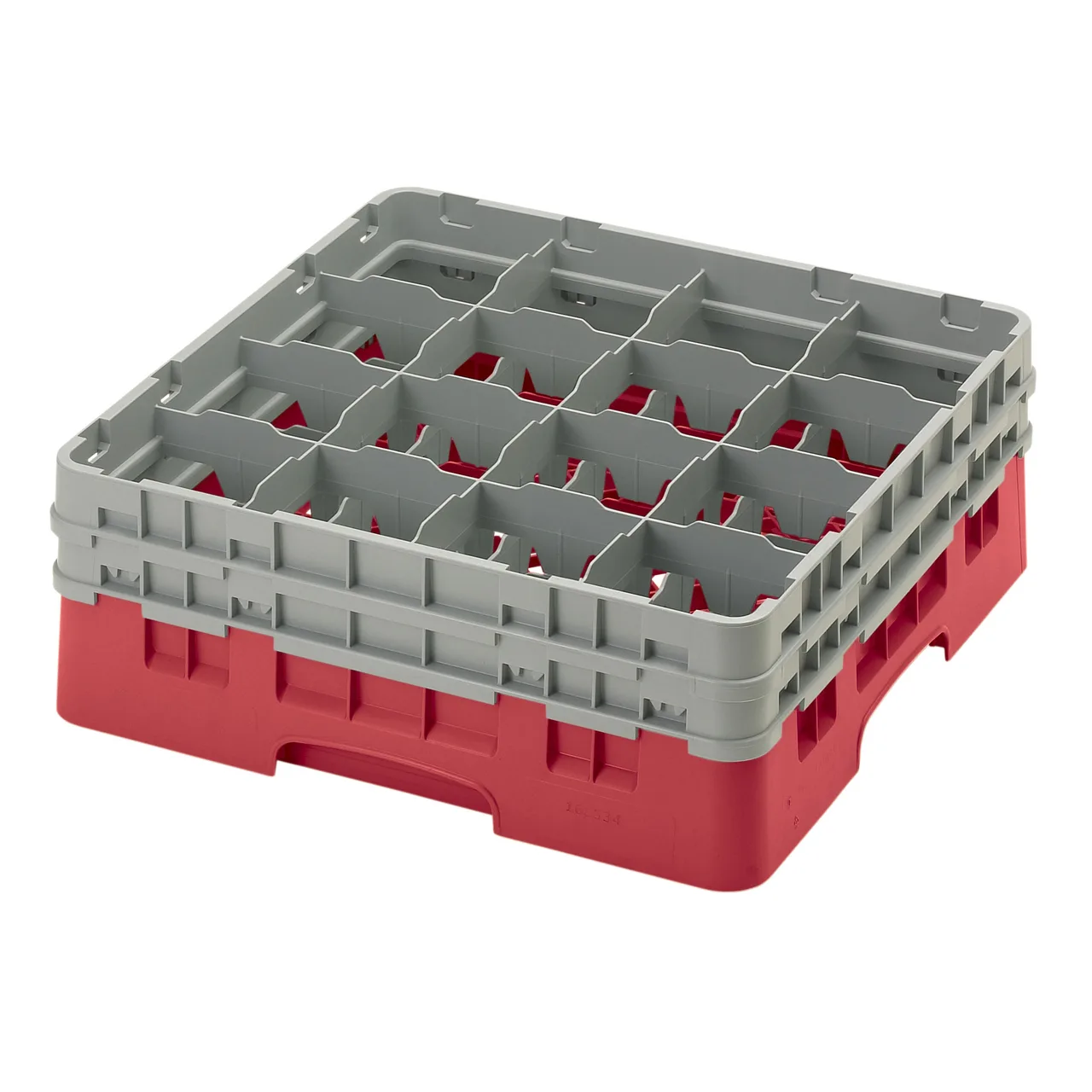 Cambro 16S534163 Camrack Glass Rack, Red, Full Size, 19-3/4" x 19-3/4", 16 Compartments