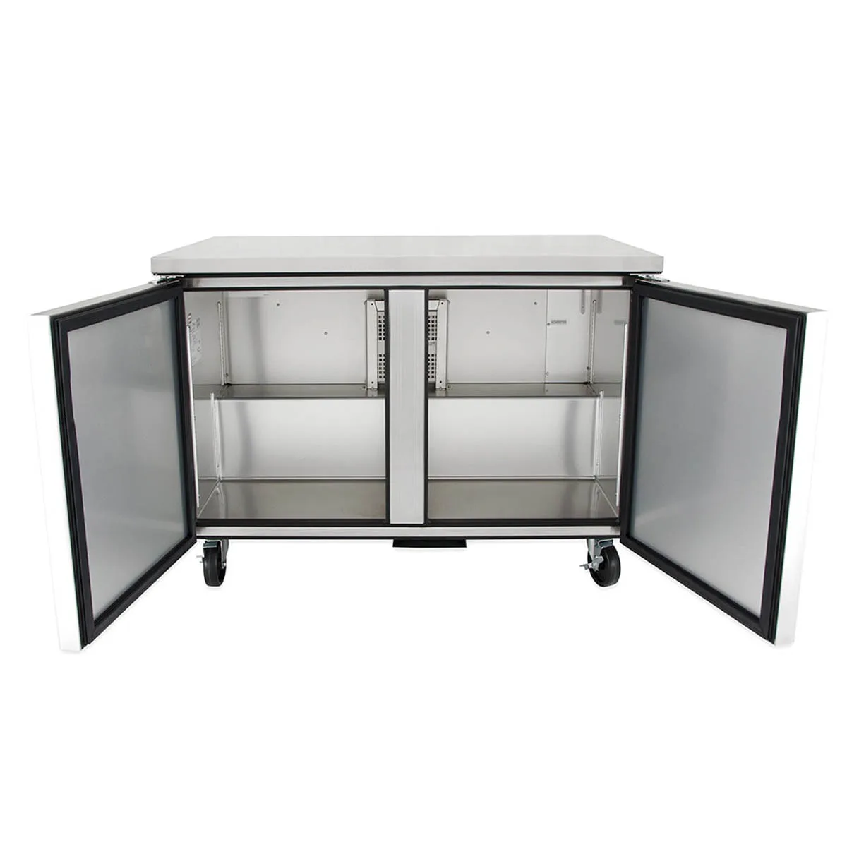 True TUC-48-HC 48" 2-Section Undercounter Refrigerator w/ 2 Solid Doors