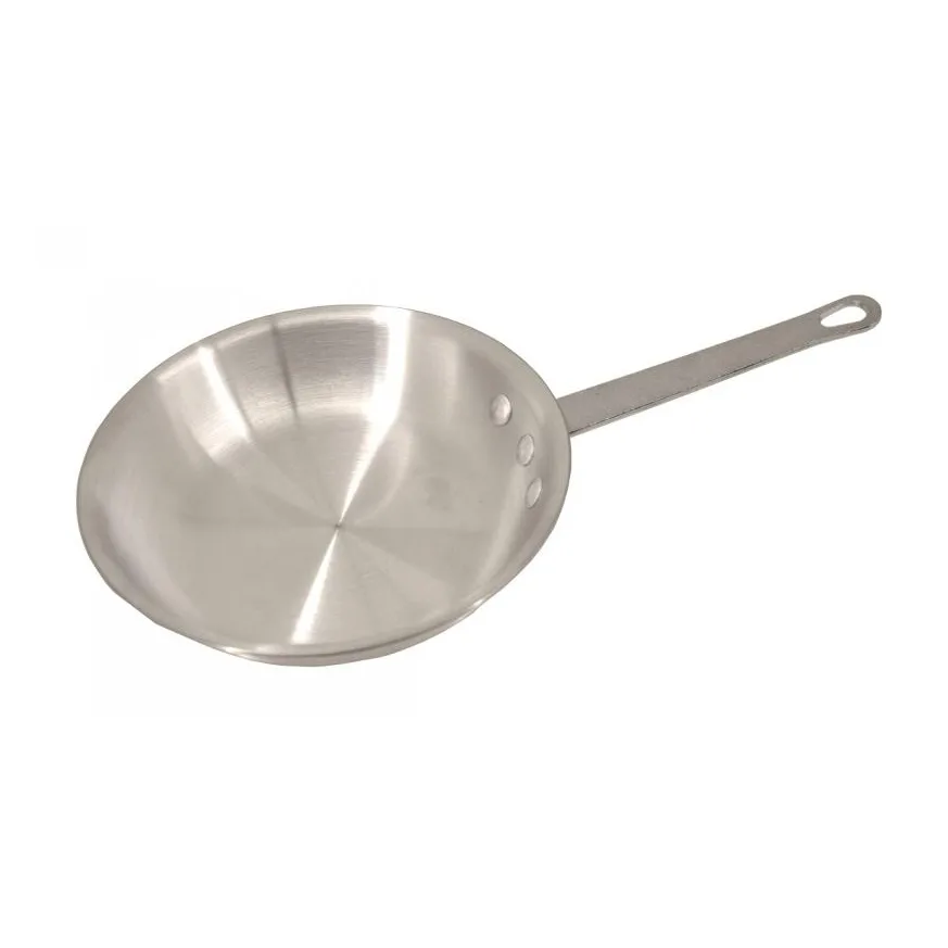 Omcan USA 43332 Fry Pan – 12" Diameter, 3.5mm Thick Uncoated Aluminum, Riveted Handle, NSF