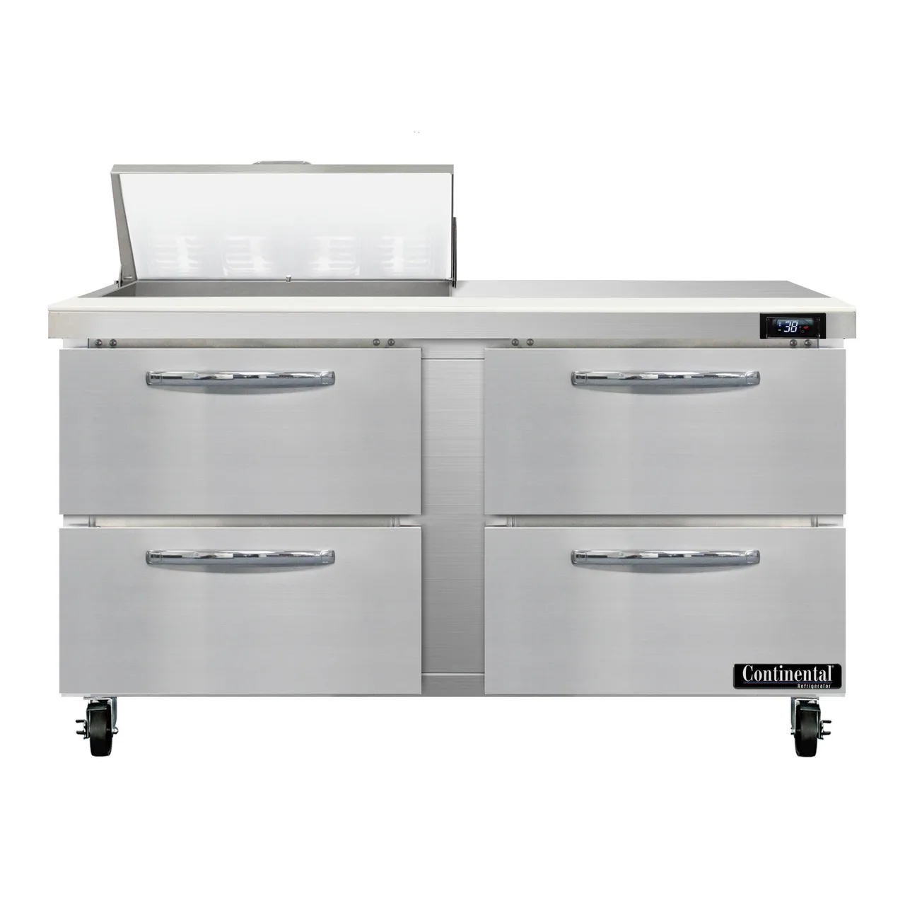 Continental Refrigerator SW60N8-D 60" Sandwich / Salad Prep Table w/ 4 Drawers, 8 Pans