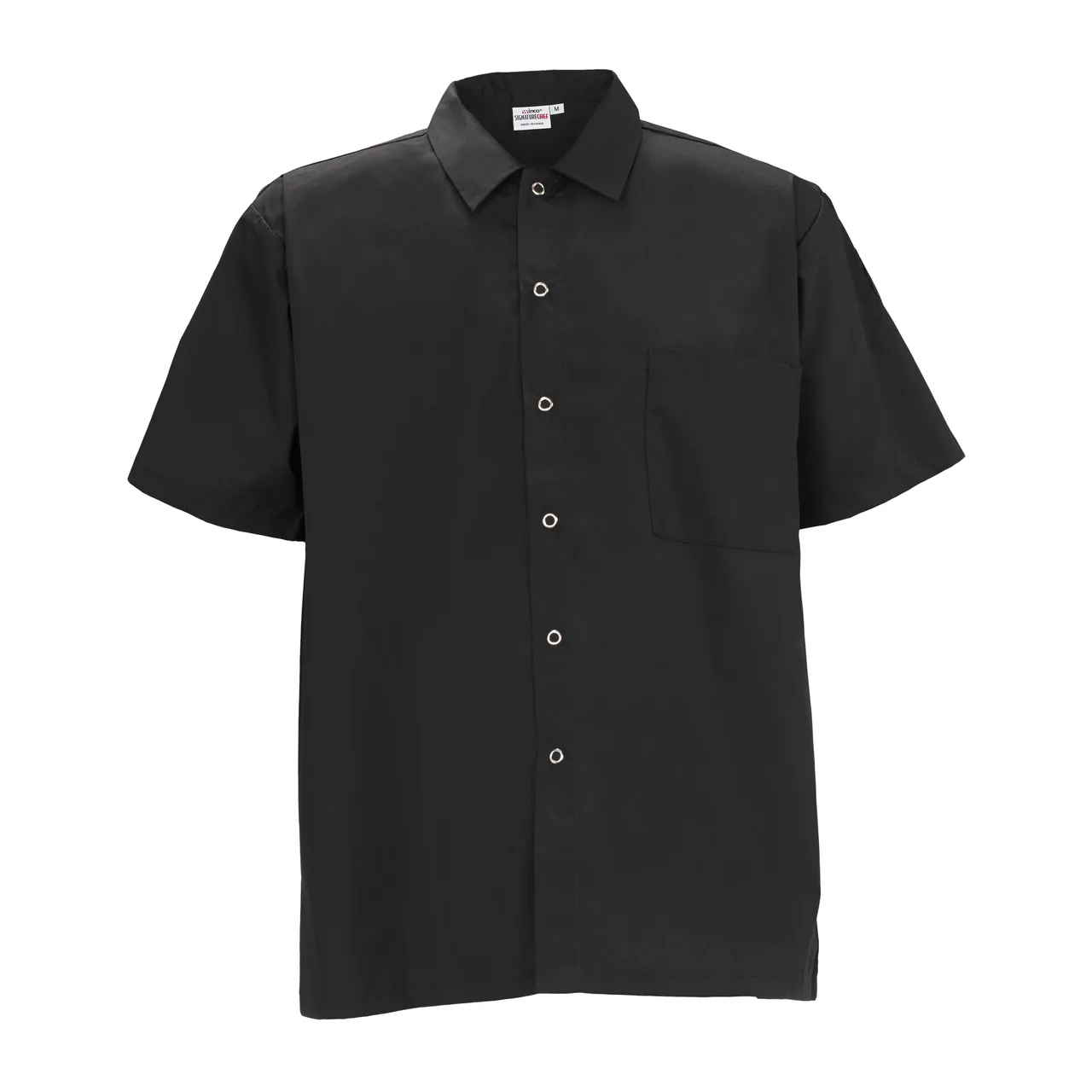 Winco UNF-1K3XL Broadway Chef Shirt, Short Sleeved, black, 3XL