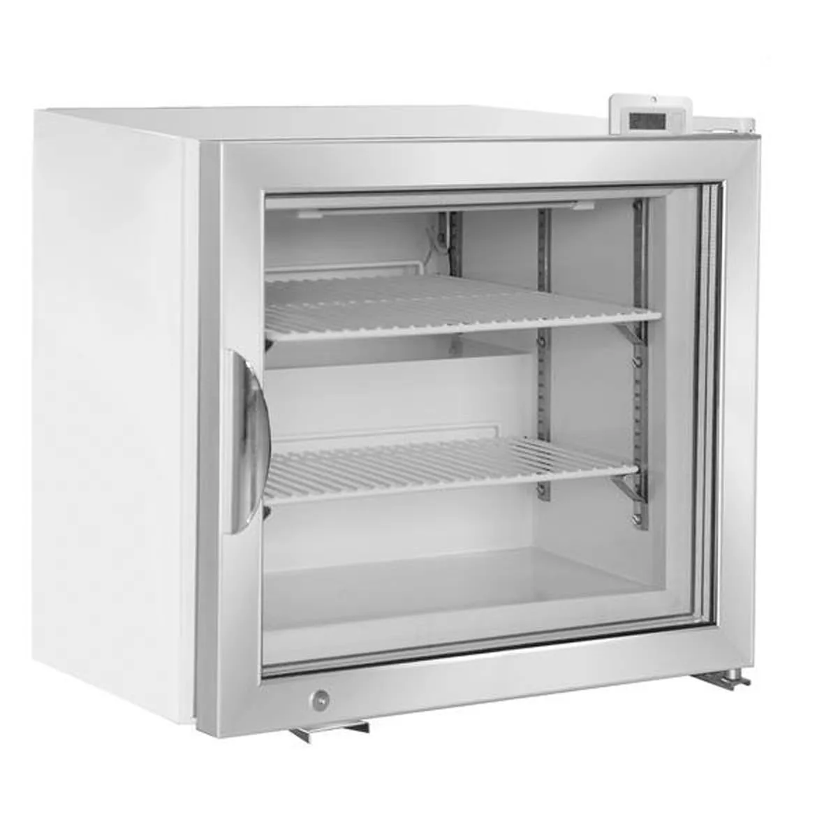 Maxx Cold MXM1-2FHC Countertop Glass Door Freezer, 22.3" Width, 2.1 cu.ft, White, Light, Thermostat