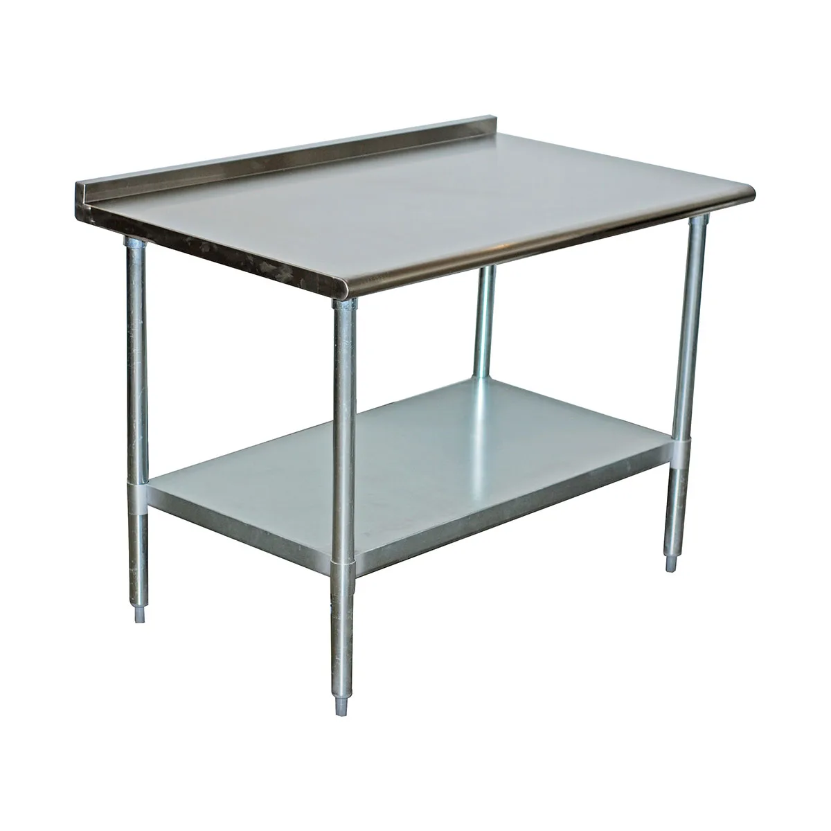 Serv-Ware T2448CWP-4-T-V 48" Open Base Work Table with Undershelf, Without Backsplash
