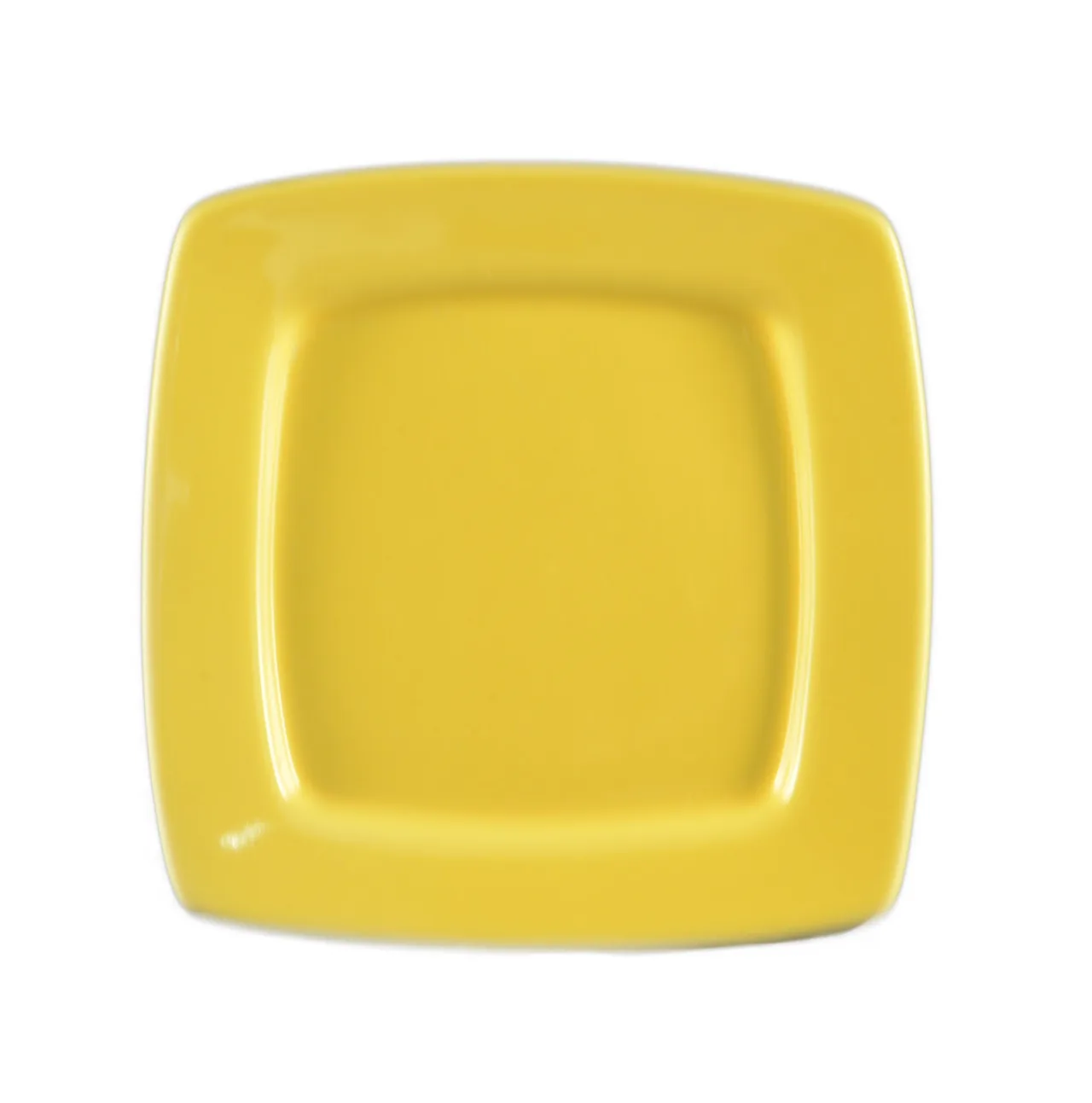 CAC China R-S8Q-Y Clinton Plate, 8-7/8" x 8-7/8" x 3/4", Yellow Ceramic, Dishwasher Safe - Dozen