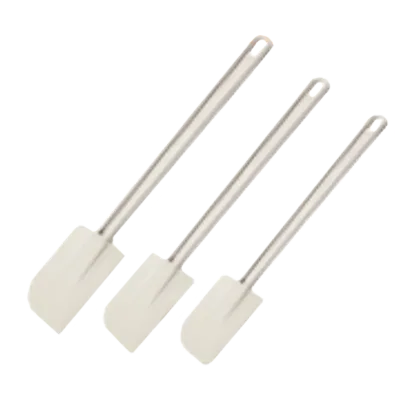 Omcan USA 80030 Commercial Spatula, 10" Flat Blade, White Plastic Handle, 9"-11" Overall Length