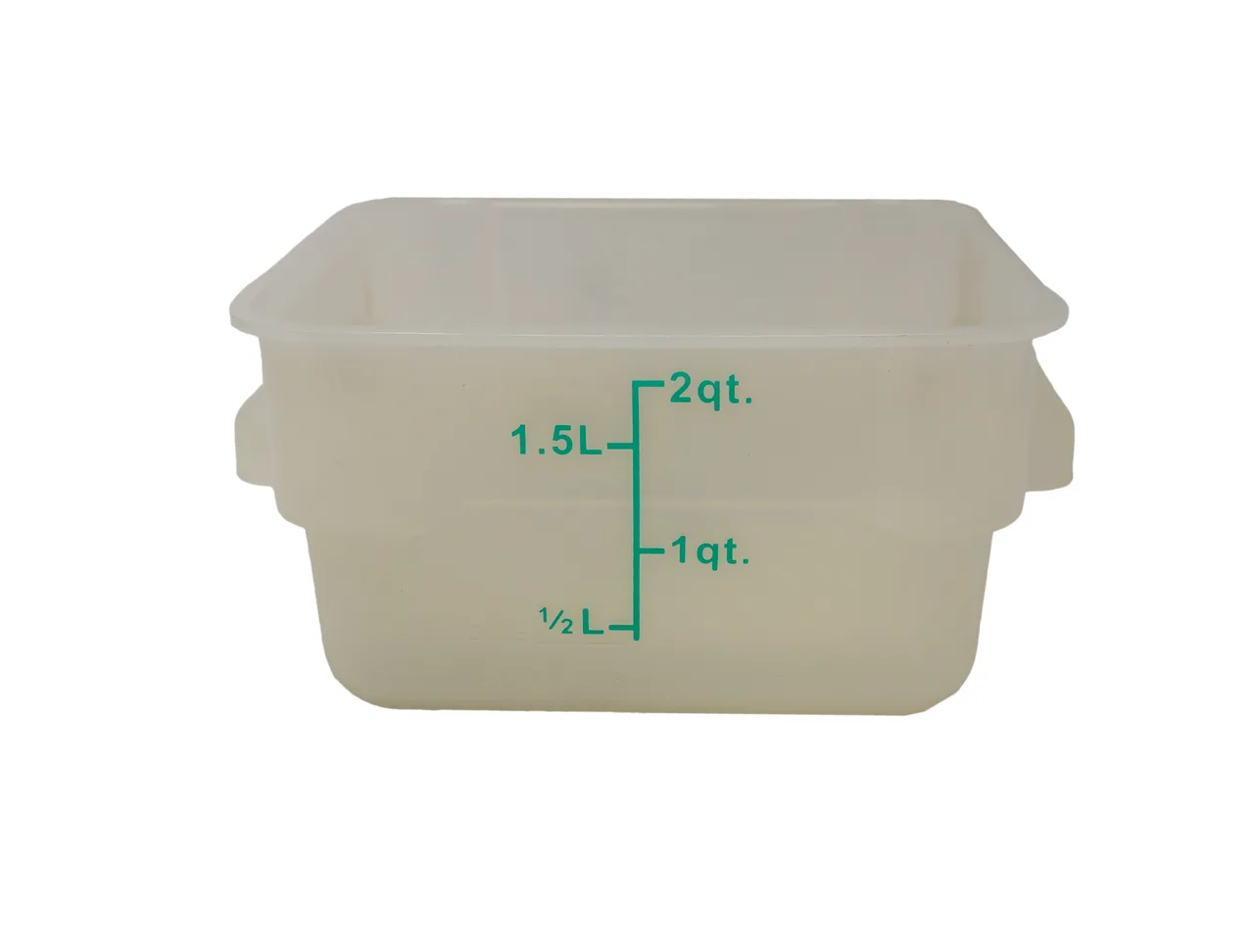 Omcan USA 80240 2-Qt Square Food Storage Container, Translucent Polypropylene, No Lid