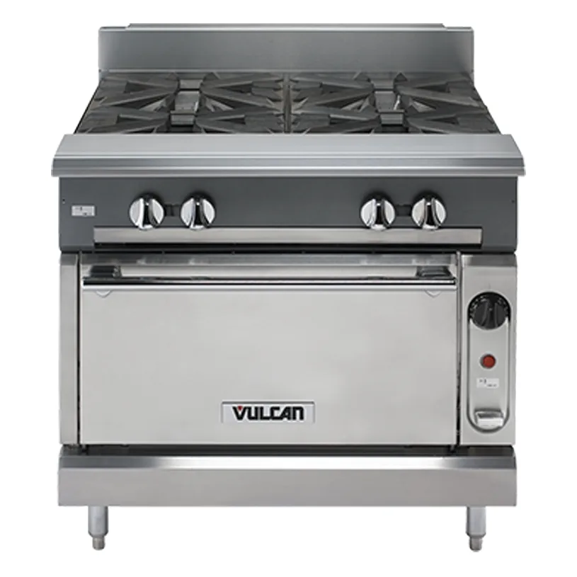 Vulcan V4B36S 36" Gas Heavy Duty Range w/ (4) Open Burners, (1) Standard Oven, 190.000 BTU