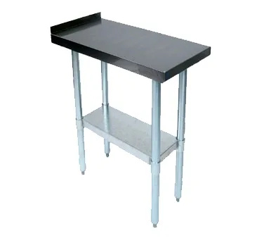John Boos EFT8-3624SSK 24" Open Base Work Table, Stainless Steel Base / 1-1/2" Backsplash - Upturn