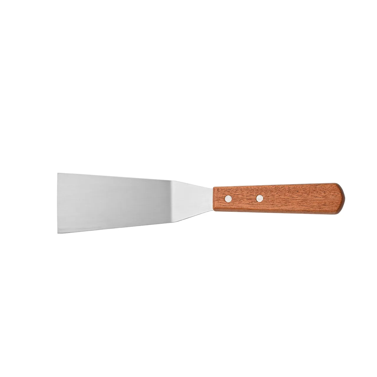 CAC China TNRW-GR42 Stainless Steel Grill Turner, 4-1/4" Blade, Wooden Handle, Kitchen Utensil