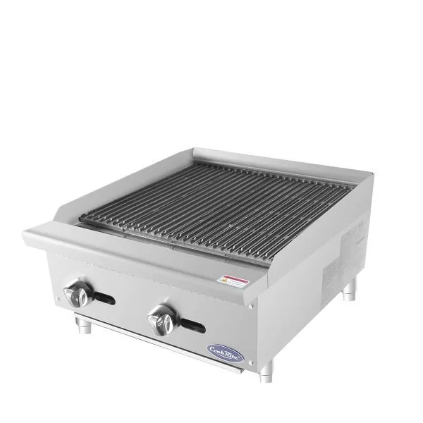 Atosa USA ATRC-24 24" Countertop Gas Charbroiler, (2) Stainless Steel Burners with Manual Controls