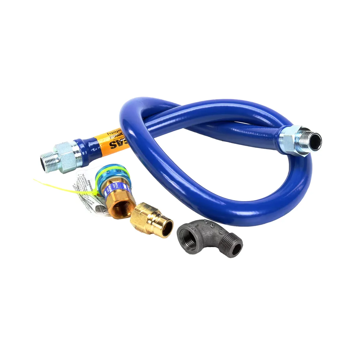 Dormont 1675BPQ48 SnapFast 48" Moveable Gas Connector Kit w/ Elbow, 3/4" Diameter