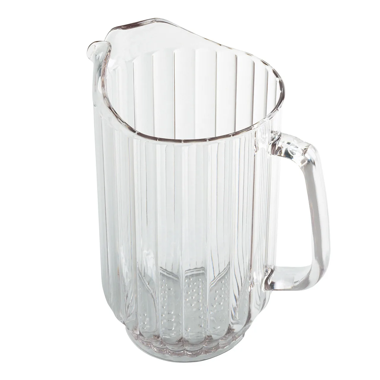 Cambro P600CW135 Camwear Pitcher, 60 oz Clear Poly, 6‑3⁄4" Dia x 8" H, Thumb‑Grip, Dishwasher Safe