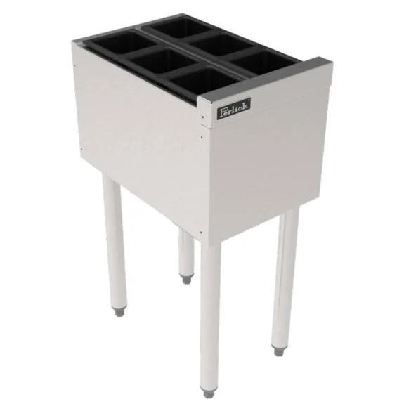 Perlick TSS12U2 12" Underbar Bottle Storage Bin w/ 6 Bottle Wells, Insulated, Island Type