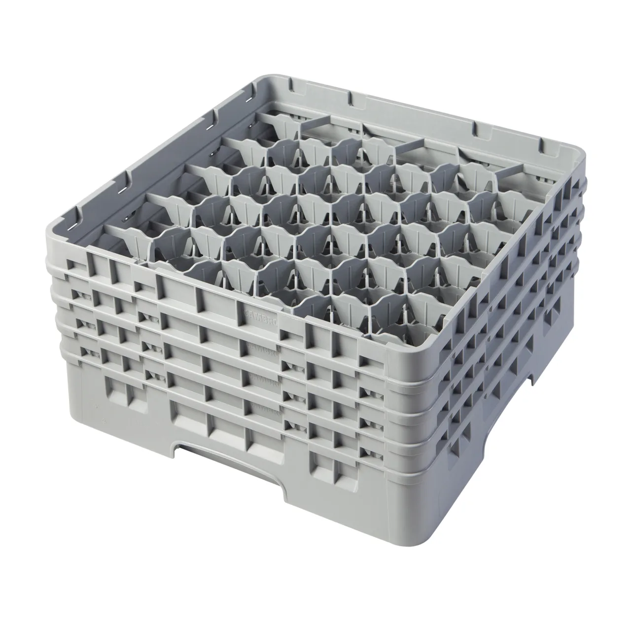 Cambro 30S800151 Camrack Glass Rack, Soft Gray, Full Size, 19-3/4 x 19-3/4, 30 Compartments, 3-1/8 Max Dia, 8-1/2 Max Height