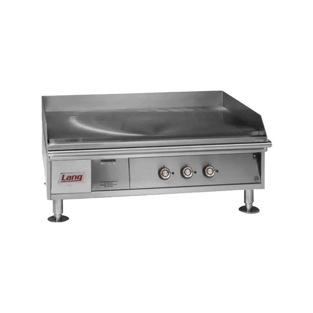 Lang 124TC 24" Countertop Electric Griddle with 24" x 23" Surface, Chrome Plate, Thermostatic Controls