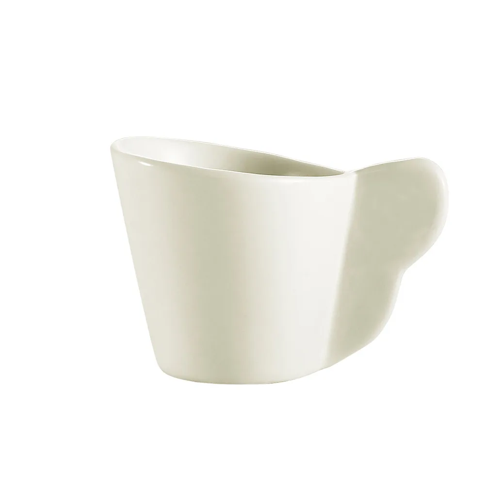 CAC China SOH-1 - Soho 7.5oz White Ceramic Coffee Cup 3½"L x 3¼"W x 3¾"H Microwave Safe - 1 Dozen