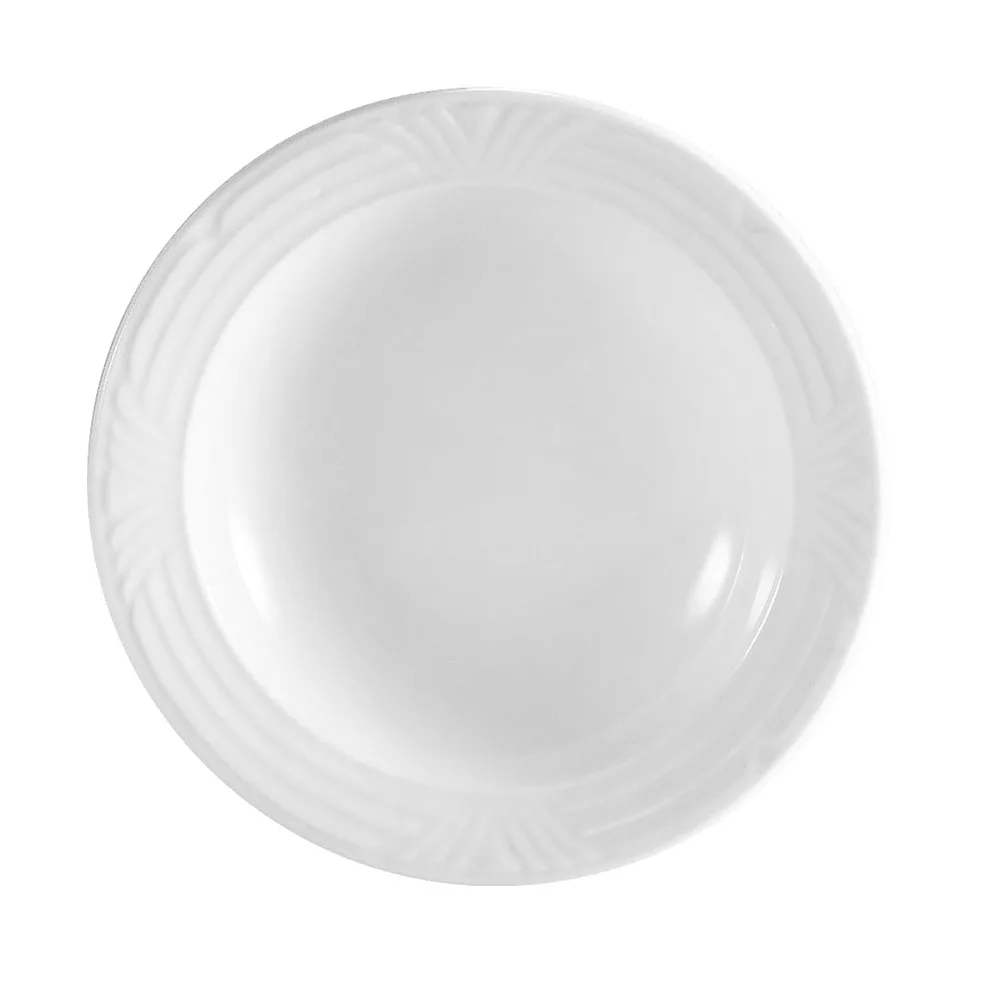 CAC China CRO-120 - 22oz 12" Round Porcelain Pasta Bowl, Super White, Dishwasher Safe - 1 Dozen