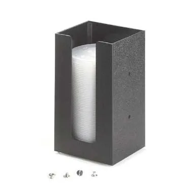 Cal-Mil 299-13 Lid Organizer, 5‑Comp Plastic Tower, 5‑¼" W x 5‑¼" D x 8" H, Black–Wall/Counter Mount