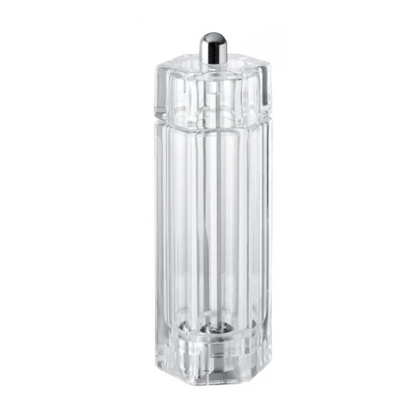 Omcan USA 43683 - TRE SPADE Tosca Pepper Mill, 5" Tall, Acrylic, Steel Conic, 20-Year Guarantee