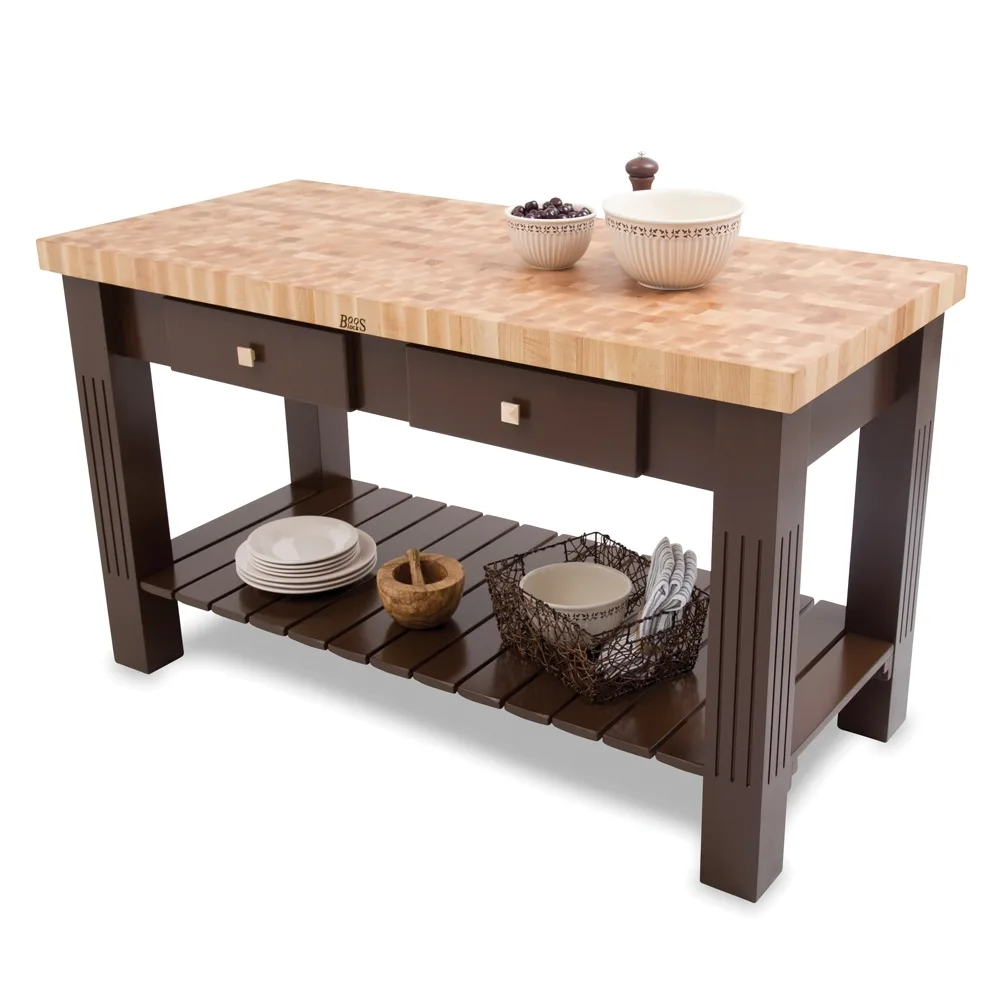 John Boos GRZ6028 Grazzi Butcher Block Table, 60"W X 28"D X 35"H Overall Size