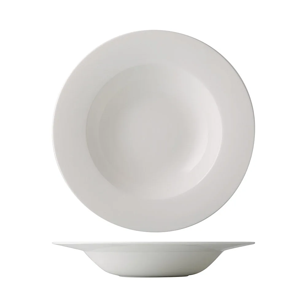 CAC China GDC-105 Pasta Bowl, 16 oz, 10-1/2" Dia x 1-3/4" H, Round Bone White Porcelain - Dozen