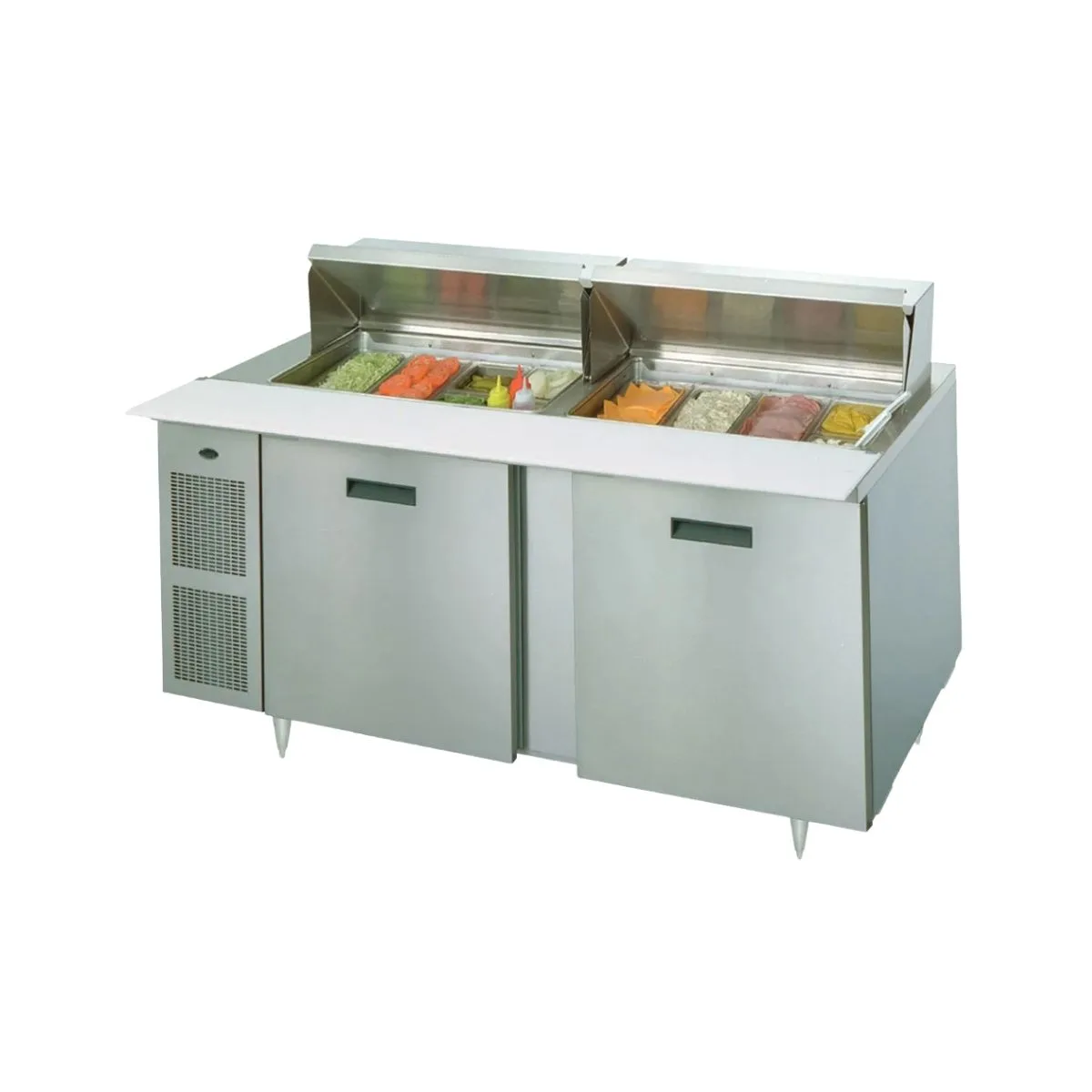 Randell 9230-513 72" 2-Section Sandwich and Salad Prep Table, 16 Pan Capacity, Stainless Steel
