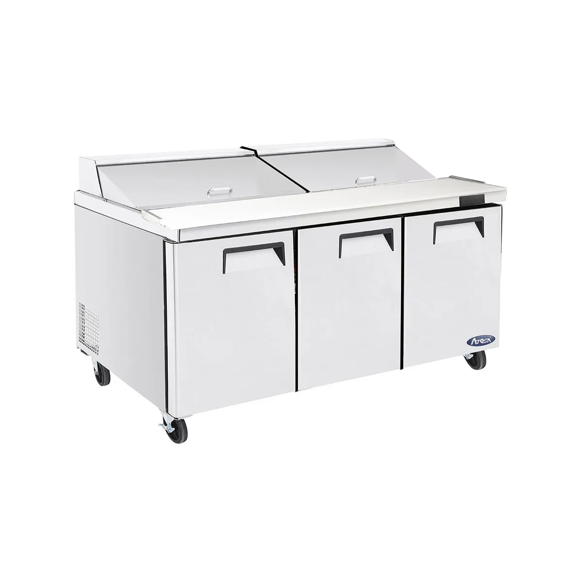 Atosa USA MSF8308GR 72" Three Section Mega Top Sandwich/Salad Prep Table w/ 3 Doors, 30 Pans