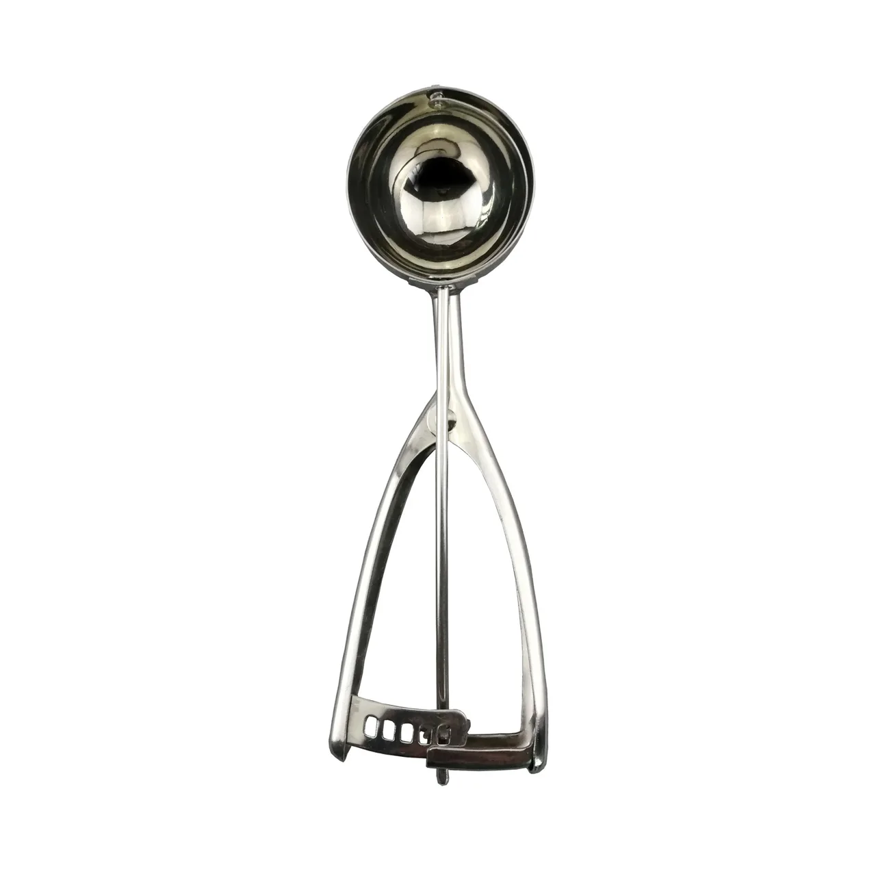 CAC China SICD-12S Squeeze Disher, #12, 2.75 oz., Ambidextrous, Stainless Steel Scoop