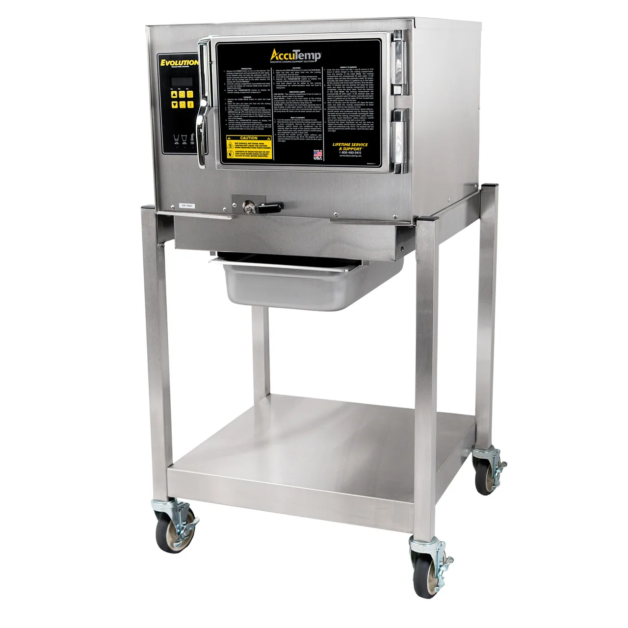 AccuTemp N31201D060 SGL 3 Pan Gas Boilerless Connectionless Steamer w/ Stand Mounted, 60.000 BTU