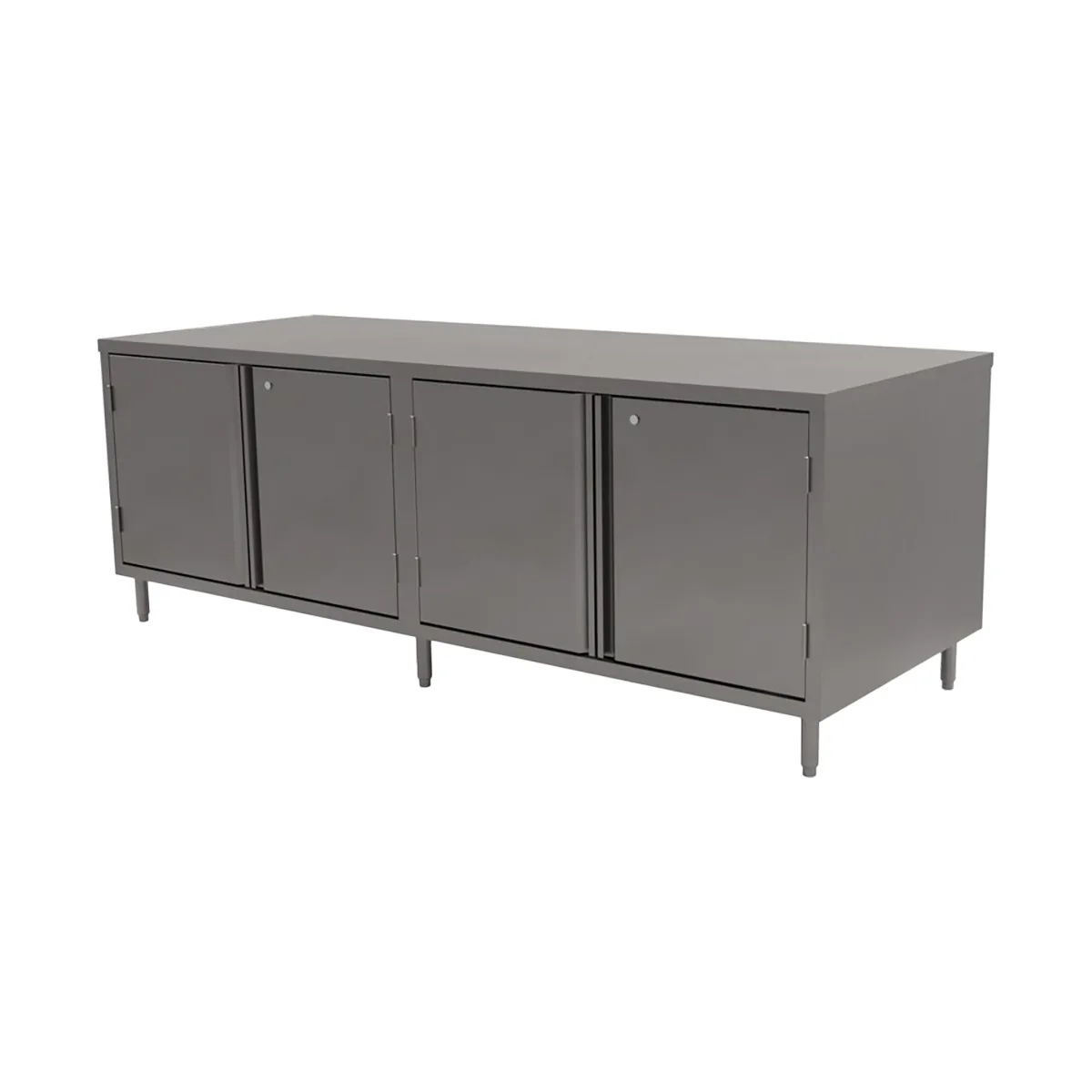 BK Resources CST-3696HL2 96" Cabinet Base Dual Access Hinged Doors Work Table w/ (2) 4 Doors & Locks