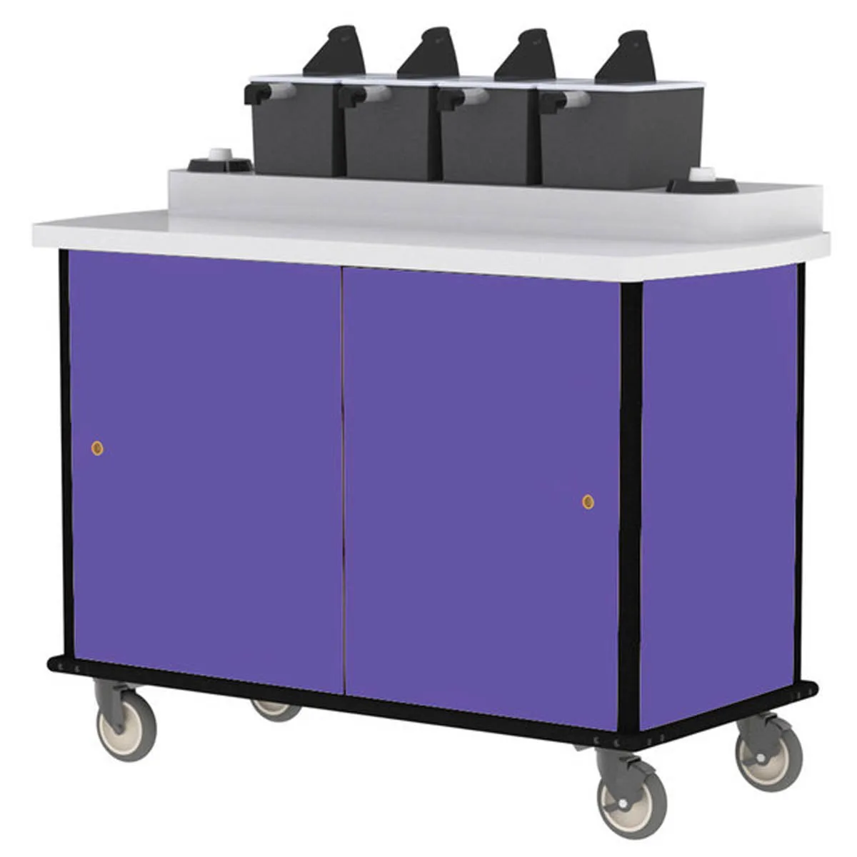 Lakeside 70510 Condi-Express Mobile Condiment Cart w/ 4 Pumps, 2 Cup Dispensers