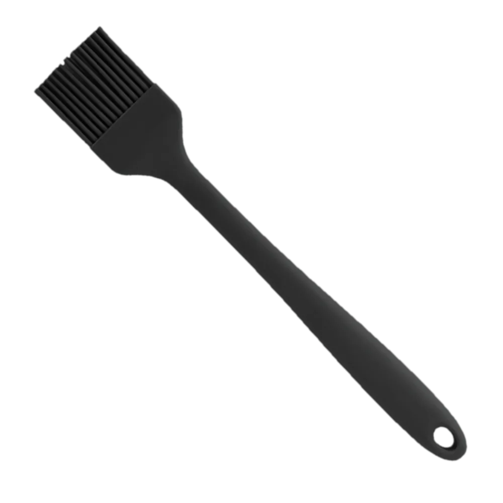 Omcan USA 81144 Pastry Brush, 1-3/4" Wide x 10" Silicone Handle & Bristles, Black, Heat‑Resistant