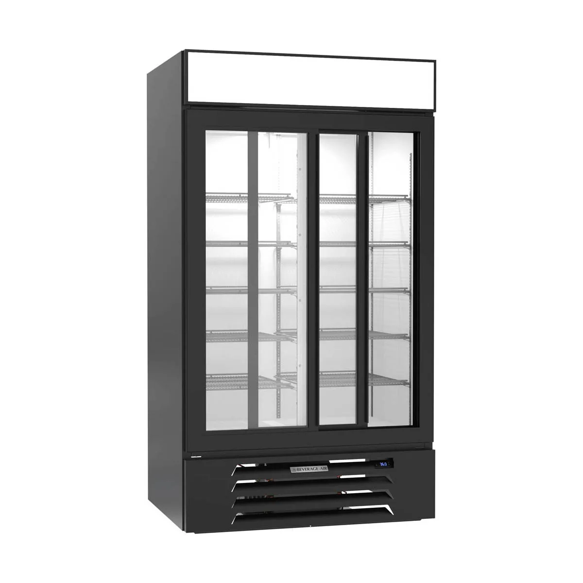 Beverage Air MMR38HC-1-B 43" Two Glass Door Merchandiser Refrigerator in Black, 35.87 cu. ft.