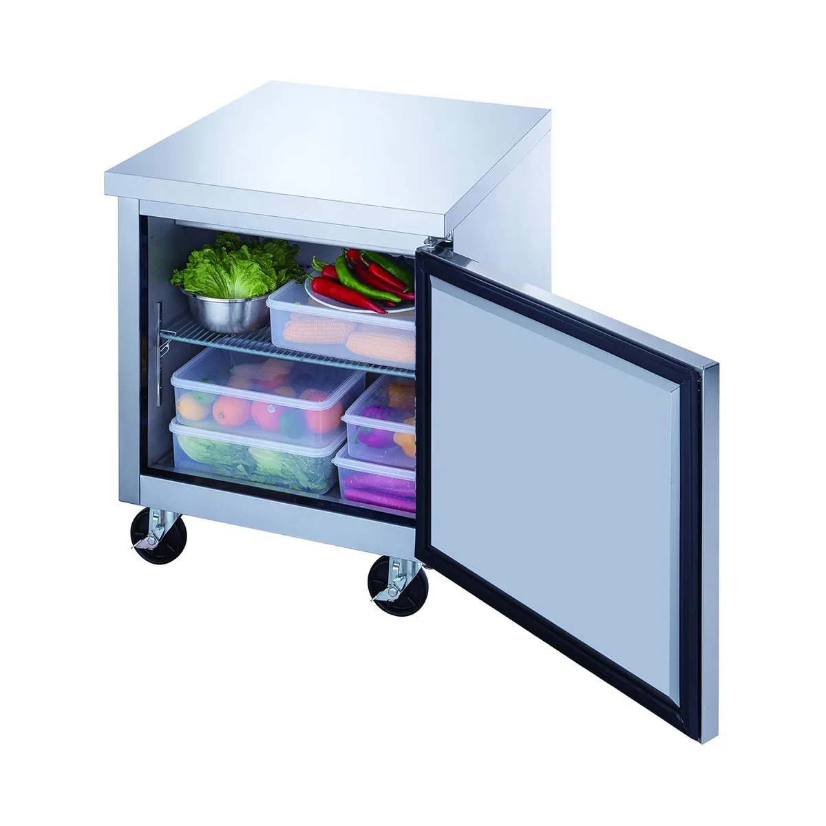 Dukers Appliance Co DUC29F 29" 1-Solid Door Undercounter Freezer, Stainless Steel, 7 cu. ft.