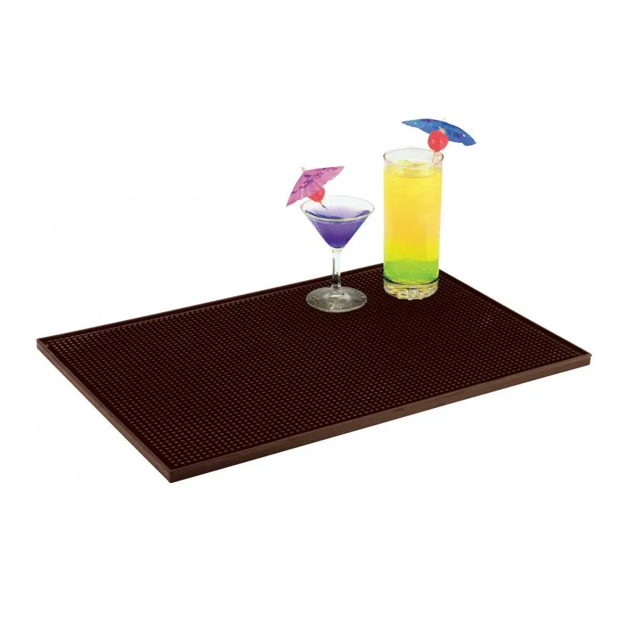 Omcan USA 80362 Bar Service Mat – 18" x 12" Brown, 13"‑18" Long Side, 12" Short Side, Non‑Slip