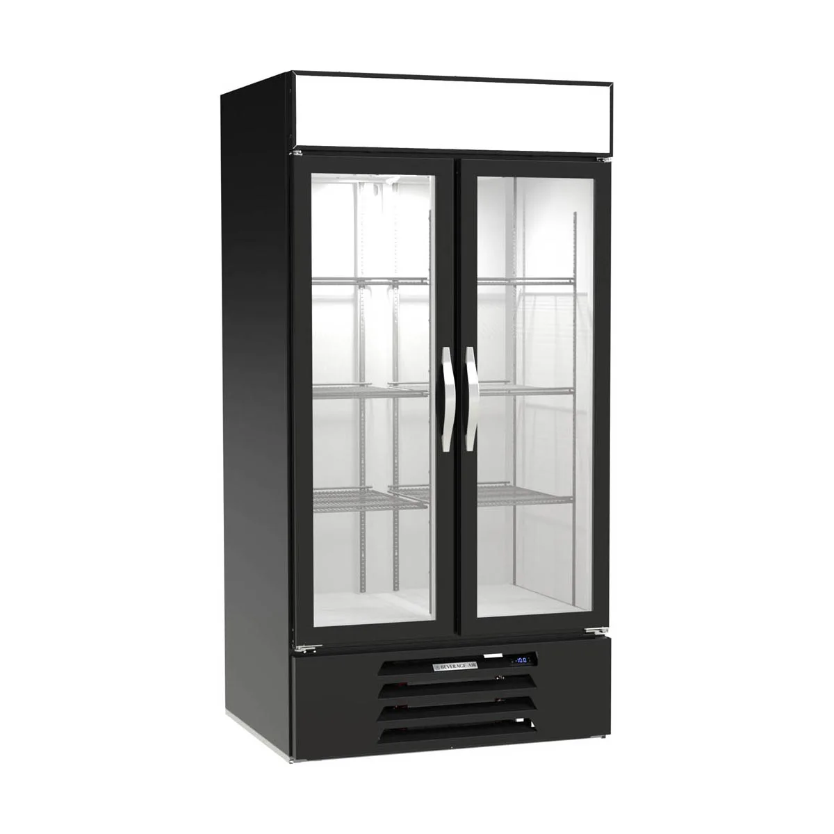 Beverage-Air MMF35HC-1-B 39 1/2" 2 Glass Door Merchandising Freezer in Black, 36.87 cu. ft.