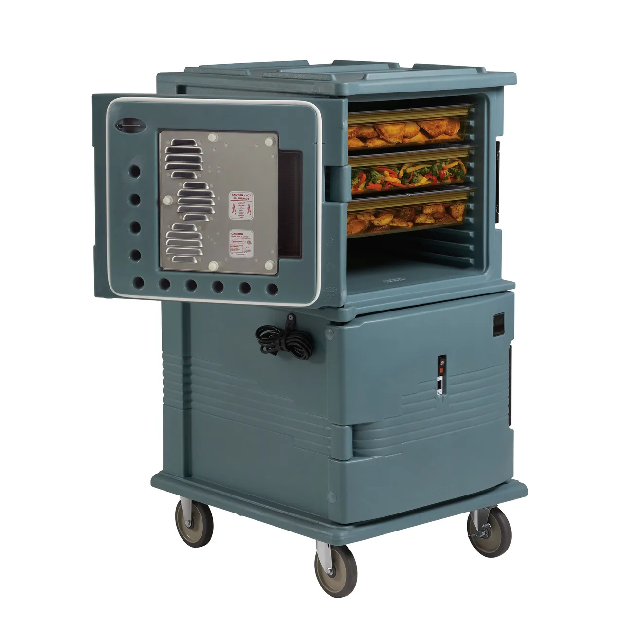 Cambro UPC1600HD401 Ultra Camcart® Insulated Food Pan Carrier w/ Heavy Duty Casters, Slate Blue