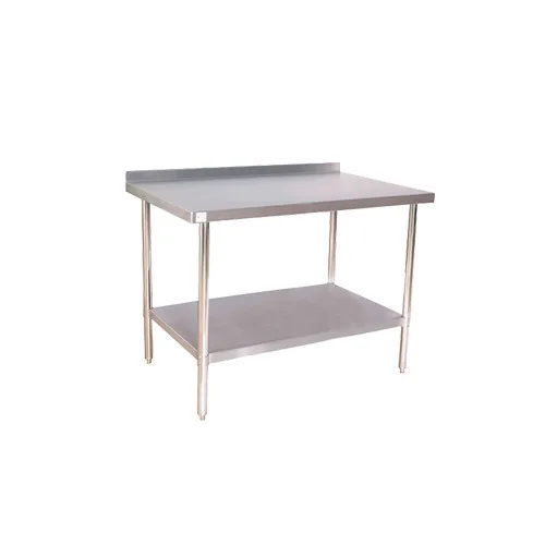 Klinger's Trading ABST2460 60" Open Base Work Table with Undershelf, 2" Backsplash / 18 Gauge Top