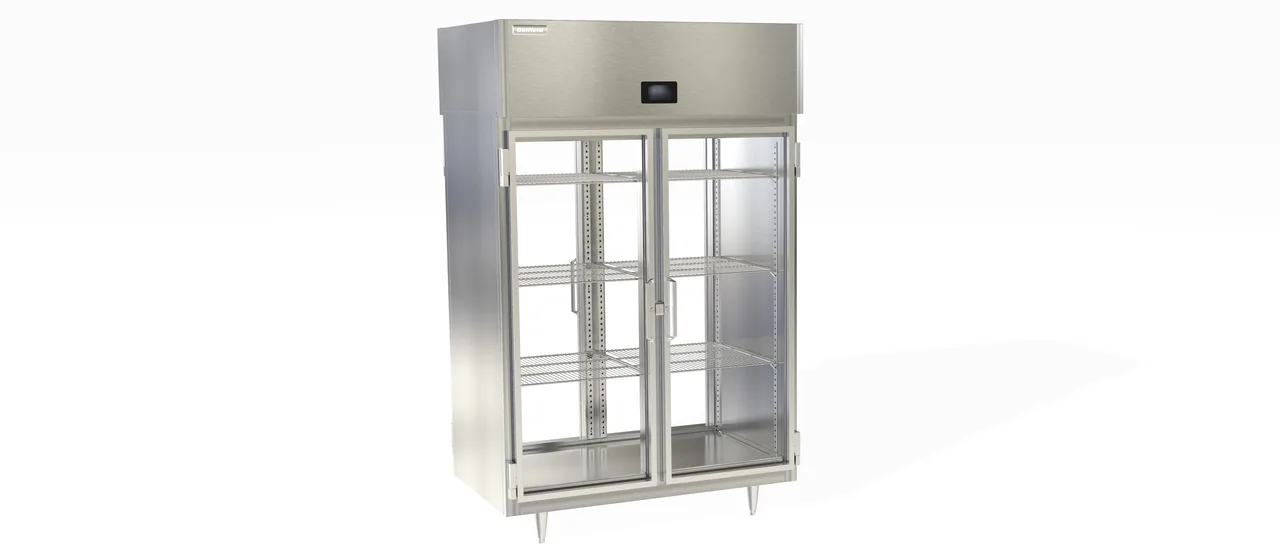 Delfield DSLHPT2-G 2-Section Heated Holding Cabinet, 4-Door, Clear Glass, 46.5 cu ft Capacity, Stainless Steel