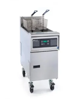 Pitco SE14 15" Floor Model Electric Full Pot Fryer w/ 50-Lb. Capacity, 2 Twin or 1 Full Baskets