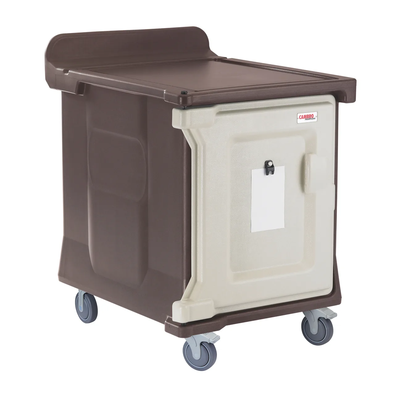 Cambro MDC1520S10HD194 Granite Sand 10 Tray Meal Delivery Cart w/ 1 Compartment