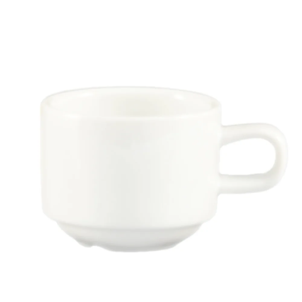 CAC China CLB-35 Clinton Demitasse Cup, 3.5 oz (2½" Dia x 2" H), White Porcelain - 1 Dozen