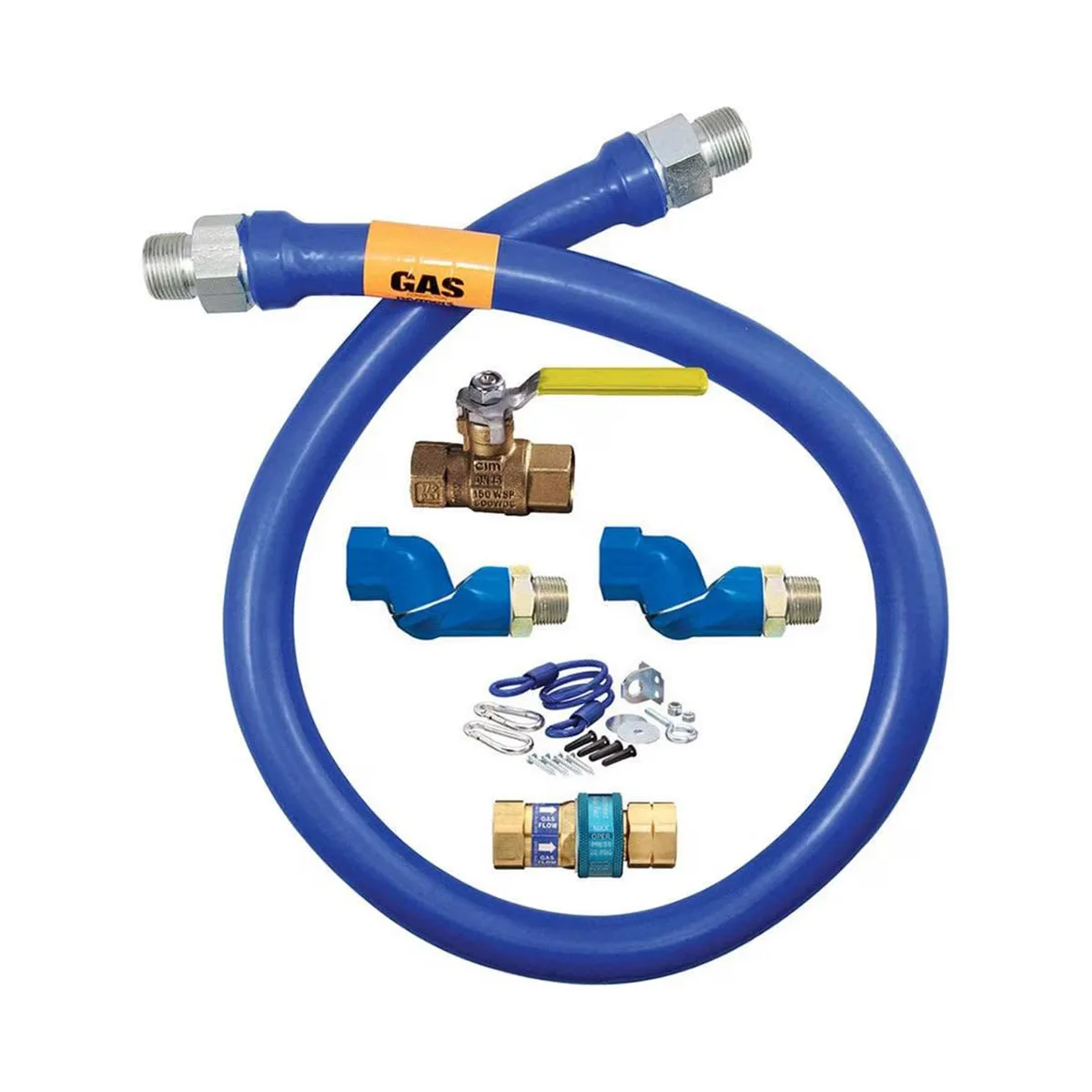 Dormont 16100KIT2S36 Deluxe SnapFast 36" Gas Connector Kit w/ Two Swivels, Restraining Cable, 1" Dia.