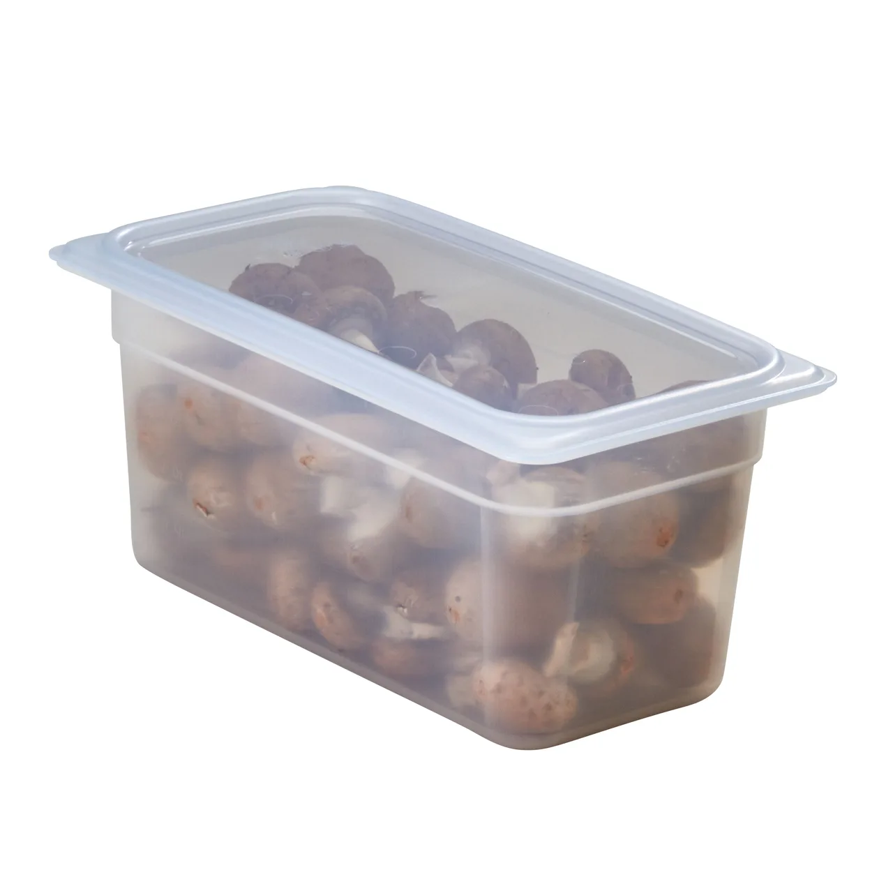 Cambro 44PP190 - 1/4-Size 4" Deep Translucent Polypropylene Food Pan, NSF, Storage Tray