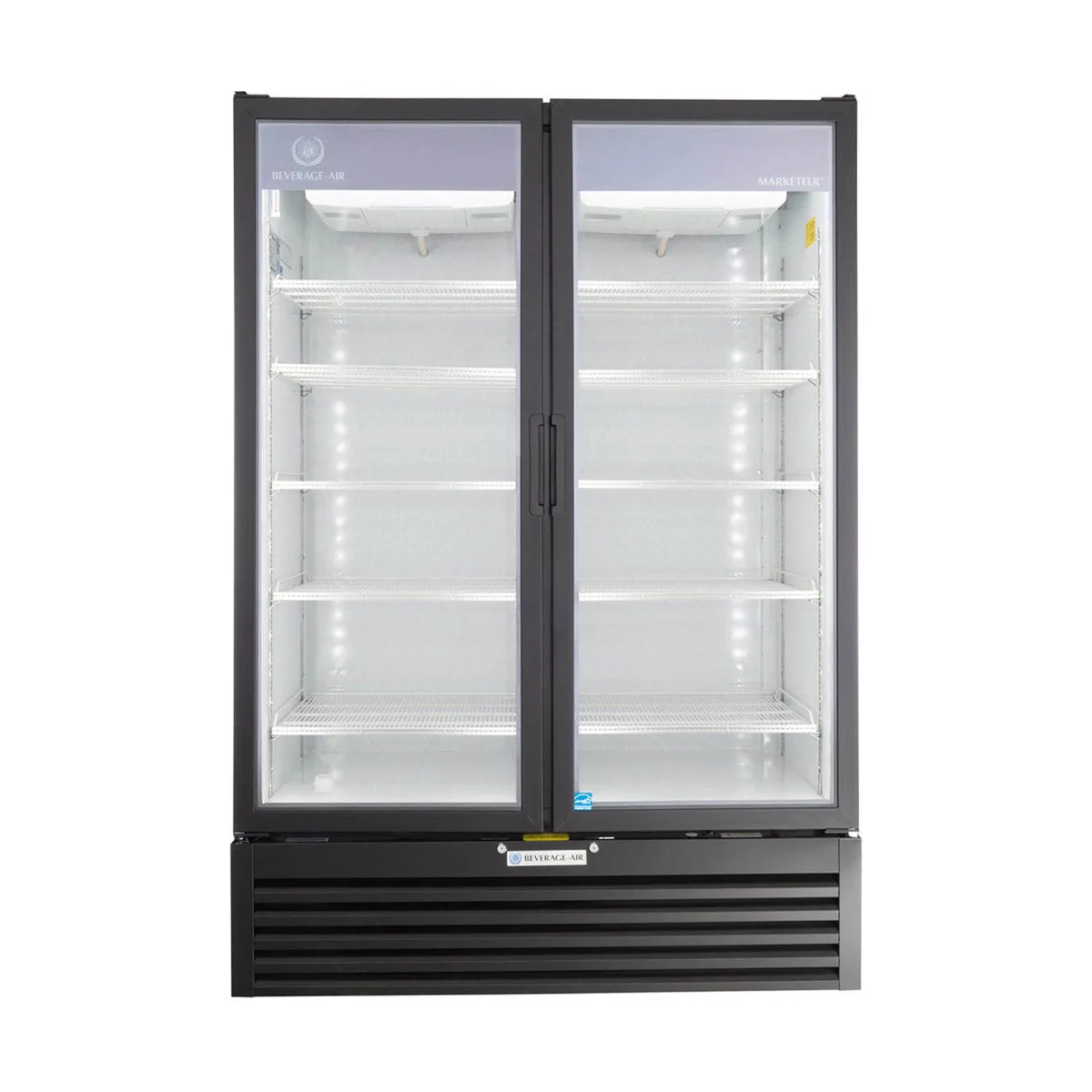 Beverage Air MT53-1B 54" 2-Section Marketeer Glass Door Merchandiser in Black, 41.66 cu. ft.